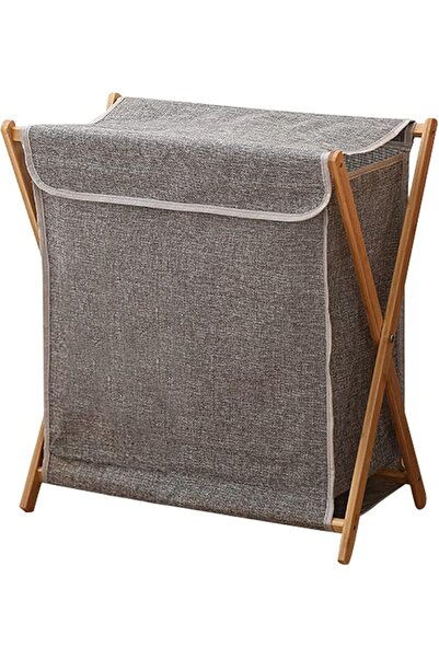 Jorunb Bamboo Laundry Hamper with Lid,Portable and Collapsible Clothes,Laundr...