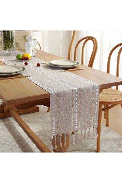 Generic Brand Table runners, bohemian style, cream color, country style, tass...
