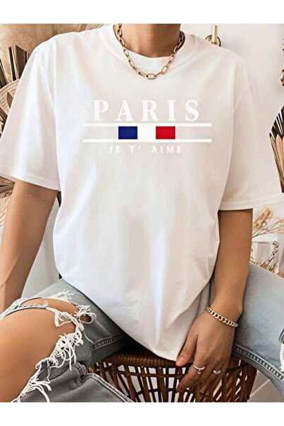 23ERVA Paris, Women's France Flag Design, Pure Cotton T-Shirt, Summer Casual ...