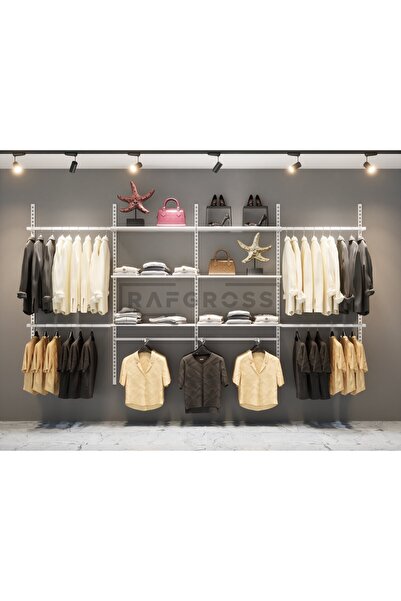 Rafgross 365x200 CM Mağaza Raf Sistemi | Butik Raf Sistemi | Giyim Askılık St...