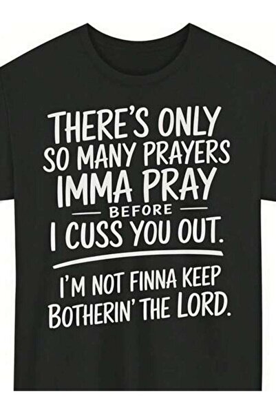 23ERVA Summer Outfit Women, Prayer Cussing Text Funny Vintage T-Shirt, Loose ...
