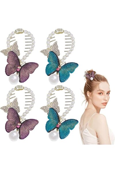 SYOSI 4 Pcs Butterfly Claw Clips Butterfly Hair Clips Non Slip Jaw Clips 2 Co...