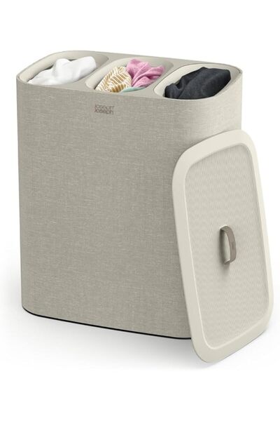 Joseph Joseph Tota Laundry Separation Basket, Three 30-Liter Compartments, Bl...
