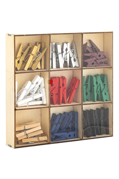 MC Micostore Carlige decor 54 pcs in cutie lemn 10x10 cm clesti