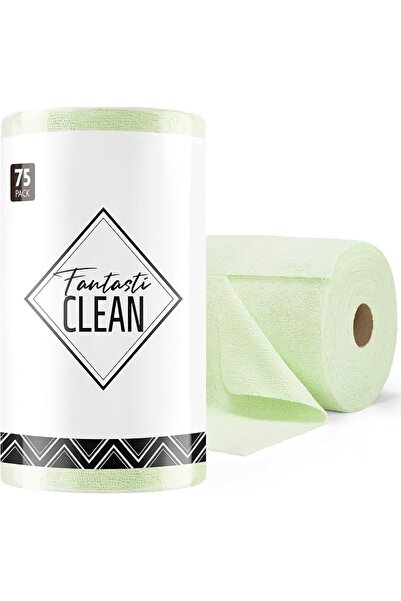 FantastiCLEAN Microfiber Cleaning Cloth Roll -75 Pack, Tear Away Microfiber T...