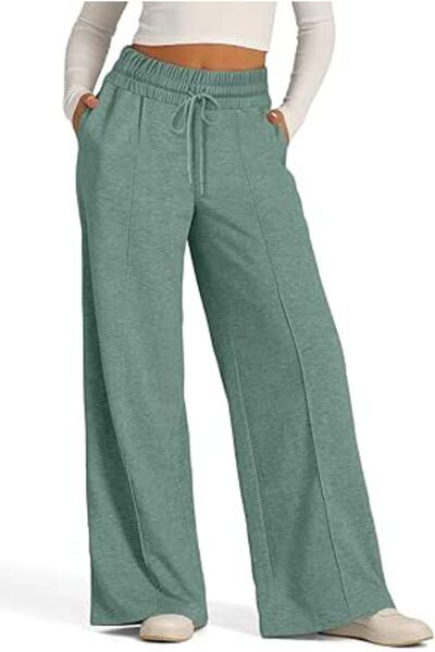 GENERAL onlypuff Women's High Waisted Wide Leg Sweatpants Casual Yoga Jogger ...