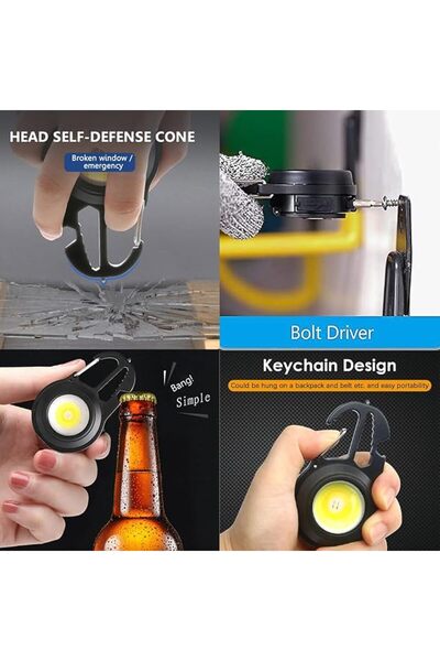 QUTOOB Rechargeable Flashlight With Folding Stand and Carabiner Have 7 Light ...