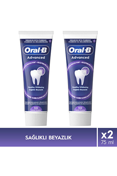 Oral-B Gelişmiş Sağlıklı Beyazlık Arktik Ferahlık Diş Macunu 75ml x2
