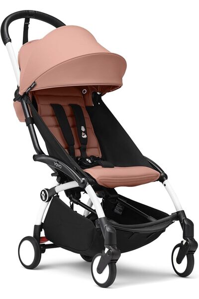 Stokke عربة أطفال YOYO3 من 6 أشهر فصاعداً - تتضمن هيكل أسود/وسادة مقعد حجرية ...