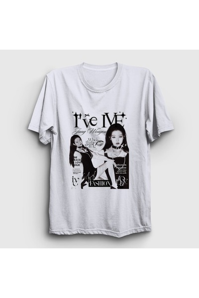 Presmono Unisex White Jang Wonyoung K-Pop Ive T-Shirt 619974Tt