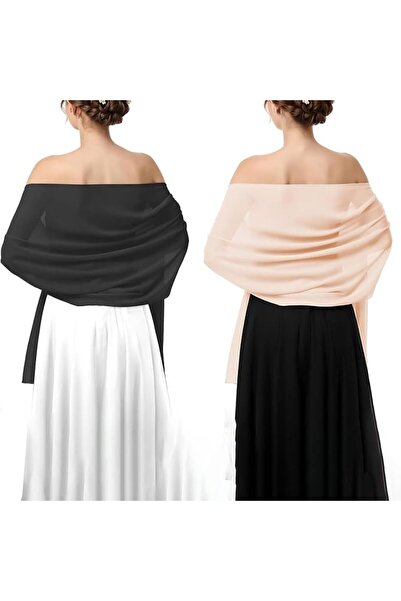 ALMEKAQUZ 2Pack Shawls and Wraps for Evening Dresses, Chiffon Shawl Wraps for...