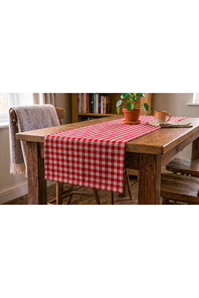 Attolya Checkered Runner, Bohemian Country House Style Checkered Runner, Ging...