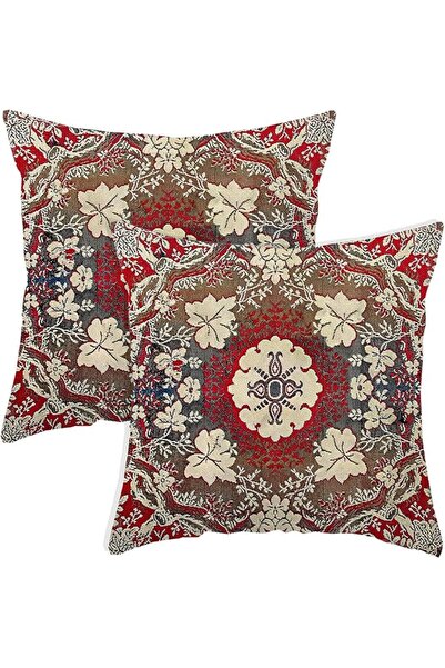 GENERAL Boho Square Cushion Covers 45×45cm for Sofa,Linen,Set of 4 | Hidden Z...