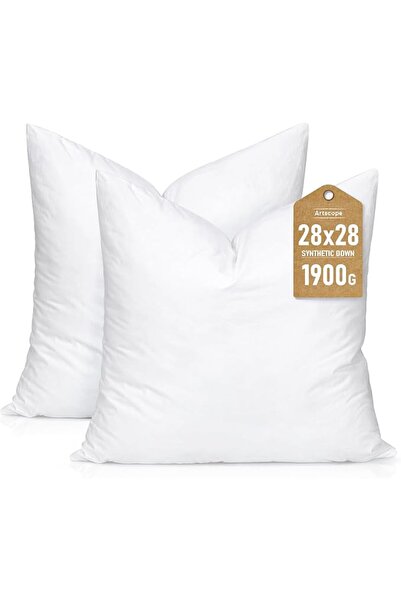 Artscope Synthetic Down Pillow Insert, 18x18 Down Alternative Throw Pillow In...