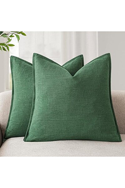 Foindtower Pack of 2, Decorative Linen Soild Throw Pillow Covers Soft Accent ...