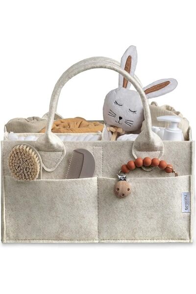 PUTSKA Baby Diaper Caddy Organizer - Nursery Storage Basket for Diaper Statio...