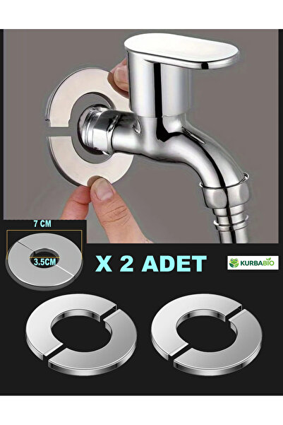 Kurbabio 7x3.5CM x2 Adet Kendinden Yapışkanlı Paslanmaz Çelik Musluk ve Boru ...
