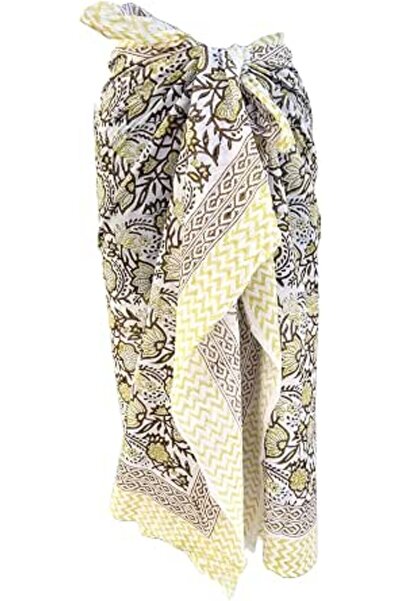 Generic 100% Cotton Block Print Sarong - Women's Swimsuit Wrap Cover-Up, Long...