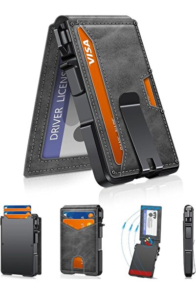 GENERAL Men's Minimalist Wallet with Money Clip & ID Window - RFID Blocking S...