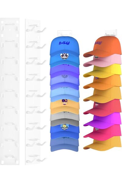 GENERAL 2 Pack Hat Organizer for Baseball Caps, Strong Adhesive Hat Rack for ...