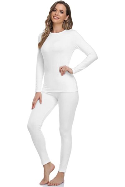GENERAL Thermal Underwear Women Heated Ultra-Soft Long Johns Set Round Neck T...