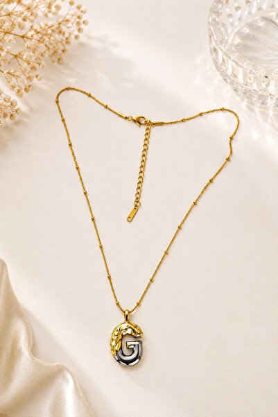 Archhazel Jewelery Double Color g Letter Steel Necklace