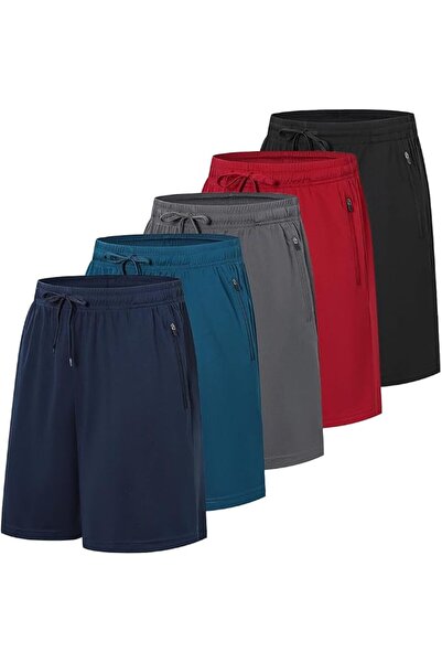 GENERAL CIMIC 5 Pack Mens Gym Running Shorts Workout Basketball Shorts
