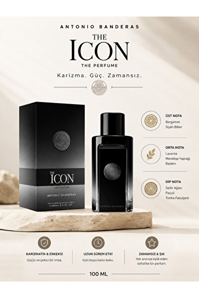 Antonio Banderas The Icon EDP Erkek Parfüm 100 ml – Ferah, Aromatik ve Odunsu...