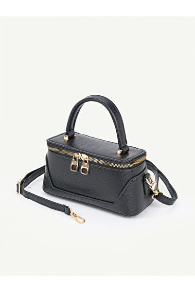 Beshora Parades Black Box Model Leather Handle Zippered Crossbody Hand and Sh...