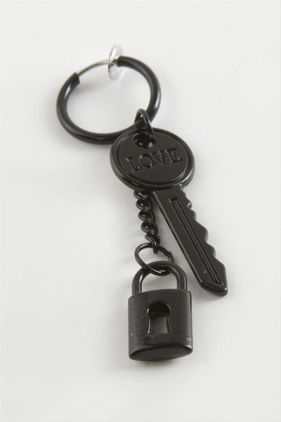 SORA GROUP Lock Key Men's Steel Earrings