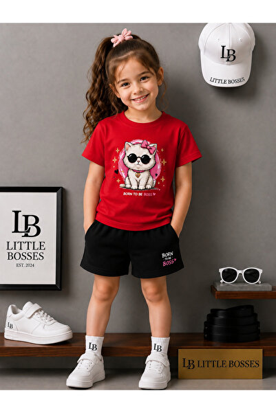LB little bosses Summer Shorts T-Shirt Unisex (Cat with Buckle)