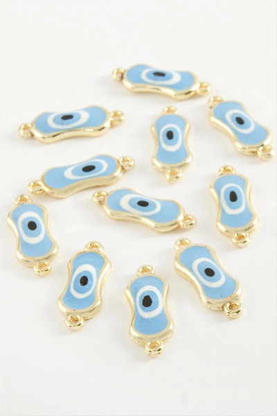 SORA GROUP Oval Evil Eye Double Handle Enameled Bracelet and Necklace Apparat...