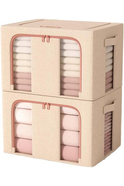 Generic Fabric Storage Box with Zipper & Handles, Foldable – Large Capacity O...