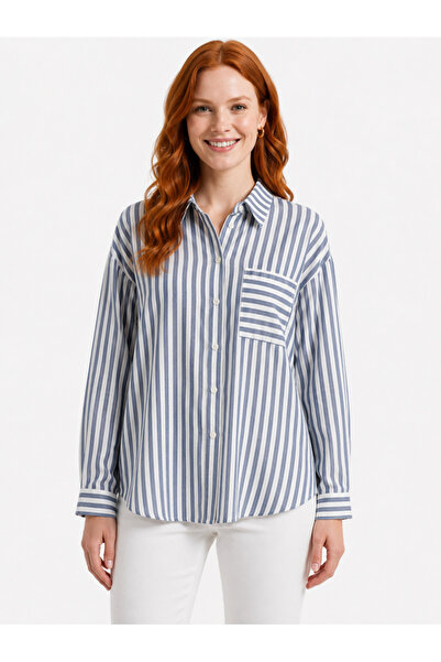 Neden Tekstil Women's Striped Long Sleeve Shirt