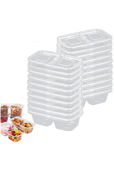 Generic Snack Containers with Lids, 2 Compartment Leak Proof Condiment Cups f...