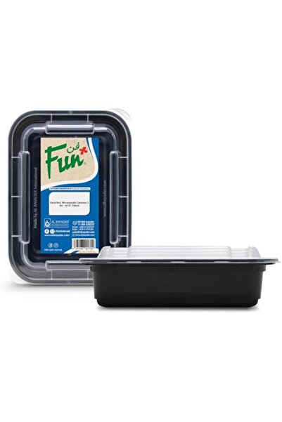Generic BY AL BAYADER فن Black Rectangular Container with Lid 38oz Microwavab...