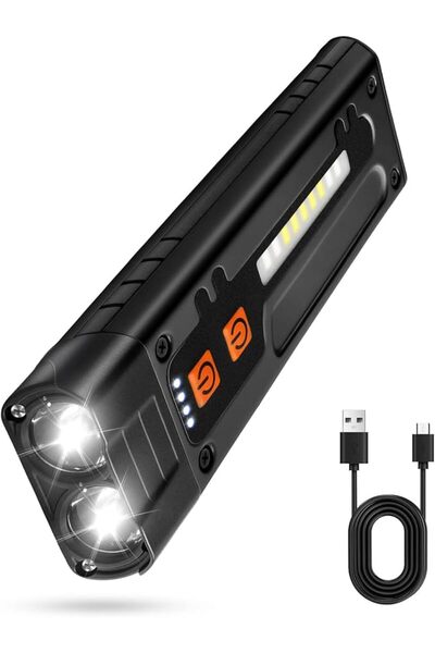 TERRIFI EDC Flashlight, Clip-On Rechargeable Light, 1000 Lumens Magnetic Flas...