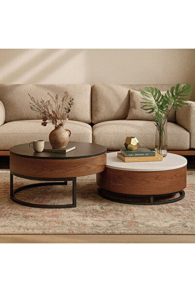 Baytonia Banila Coffee Table 2-Piece Set - Brown and Multiple Colors