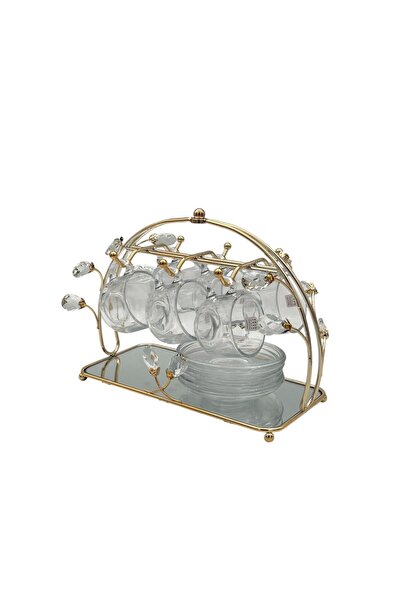 B&D Glass Tea Cup and Tray Set – Elegant Tea Serving Set for Tea, Coffee, Des...