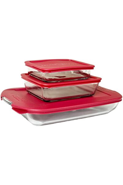 Generic Anchor Hocking 6-Piece Glass Bakeware Set with Lids Rectangular Tempe...