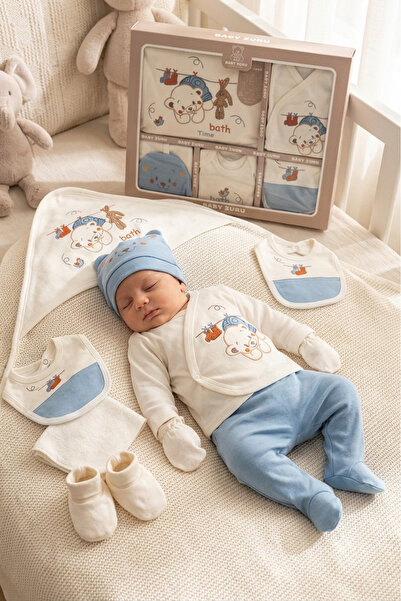 EDM Kidss 100% Cotton, 10-Piece Cream Teddy Bear Set with Special Gift Box fo...