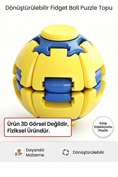 Dmc Spin Ball Mekanik Fidget Stres Topu Dönüşebilen Puzzle Oyuncak Stres Çark...