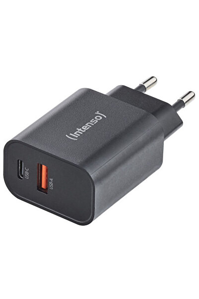Intenso Φορτιστής Χωρίς Καλώδιο με Θύρα USB-A και Θύρα USB-C 30W Μαύρο (W30AC)