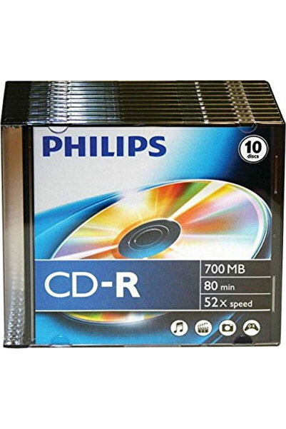 Philips Εγγράψιμο CD-R 52x 700MB 10 τεμάχια Κωδικός: CR7D5NS10/00