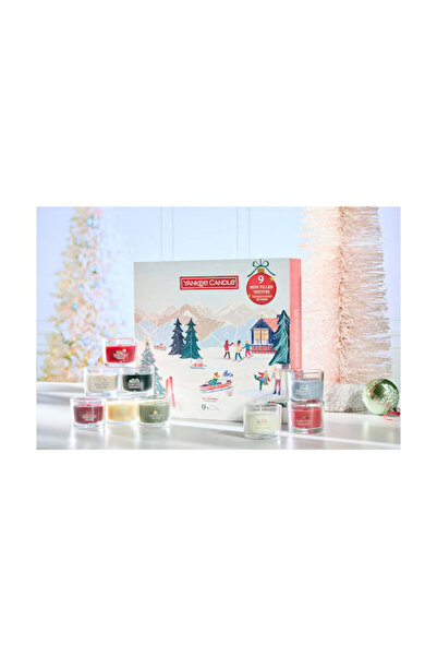 Yankee Candle Διακοσμητικό Κερί Apres Ski Πολύχρωμο σε Βάζο 9 Τεμάχια