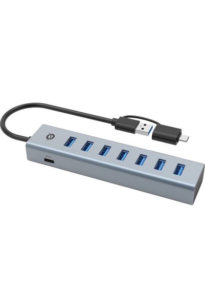 CONCEPTRONIC Διανομέας USB 7 Θυρών USB 3.0 με σύνδεση USB-A / USB-C Ασημί Κωδ...