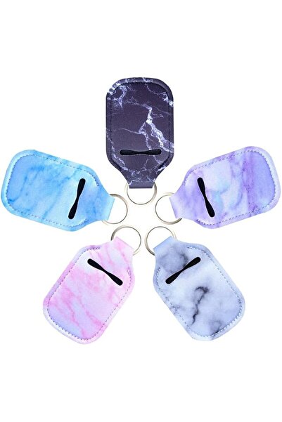 NALACAL 5 Pack Hand Sanitizer Holder Keychain with Silicone Keychain, 2 oz Le...