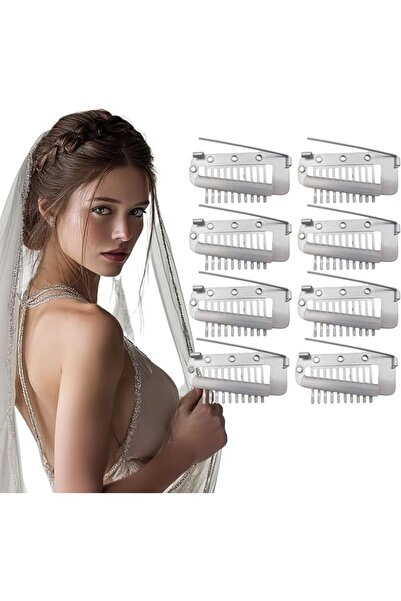 EXTACIO 8pcs/Pack Chunni Clips for Wedding Veil, Wig & Scarf – Non-Slip Hair ...