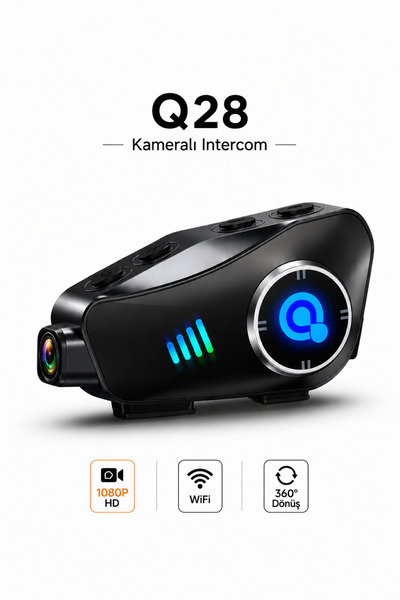 RAYLAX 1080P Kameralı Bluetooth Motosiklet Kask Kulaklığı WiFi DVR Interkom G...