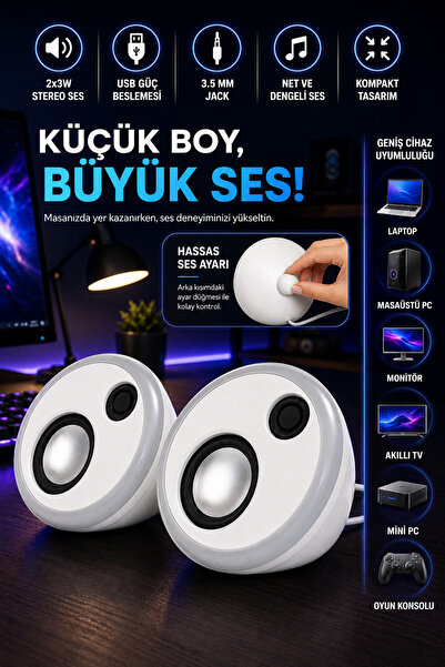 nelerbulurum tak çalıştır Pc Laptop Tv Uyumlu 1+1 USB MİNİ HOPARLÖR - SPEAKER...